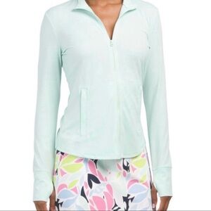 Tommy Bahama Golf Full Zip Jacket Mint Green Sun Protection Lightweight XS, NEW